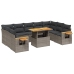 Set de sofás de jardín 10 pzas con cojines ratán sintético gris