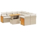 Set de sofás de jardín 9 pzas con cojines ratán sintético beige