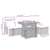 Set de muebles de jardín 6 pzas y cojines ratán sintético gris