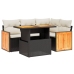 Set de muebles de jardín 5 pzas y cojines ratán sintético negro