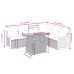 Set de comedor de jardín 7 pzas y cojines ratán sintético negro