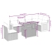 Set de comedor de jardín 7 pzas y cojines ratán sintético negro
