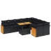 Set de sofás de jardín 10 pzas cojines ratán sintético negro
