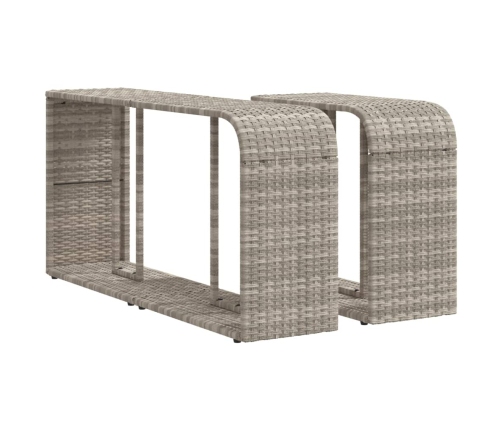 Set de sofás de jardín 11 pzas y cojines ratán sintético gris