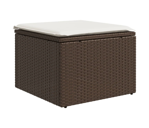 Set de sofás de jardín 11 pzas cojines ratán sintético marrón
