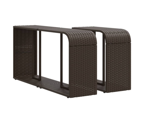 Set de sofás de jardín 11 pzas cojines ratán sintético marrón