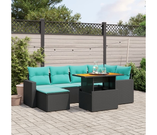 Set de sofás de jardín 11pzas con cojines ratán sintético beige