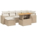 Set de sofás de jardín 11pzas con cojines ratán sintético beige