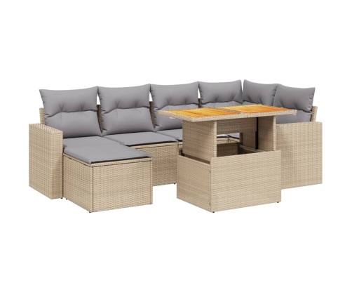 Set de sofás de jardín 11 pzas y cojines ratán sintético gris