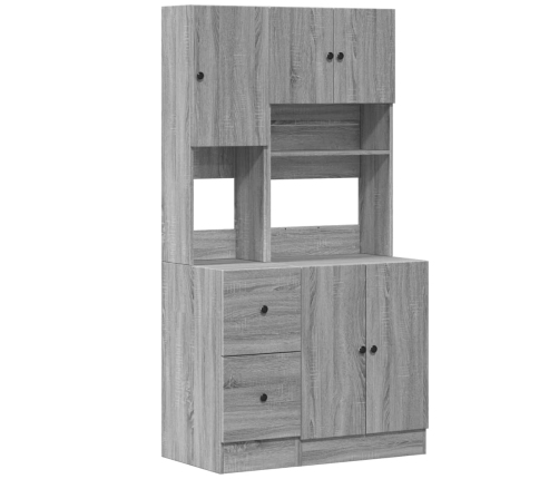 Mueble de cocina madera de ingeniería gris Sonoma 95x50x180 cm