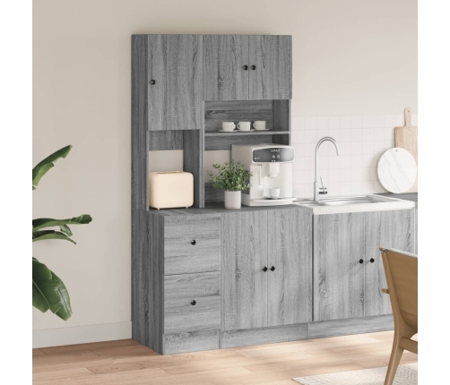 Mueble de cocina madera de ingeniería gris Sonoma 95x50x180 cm