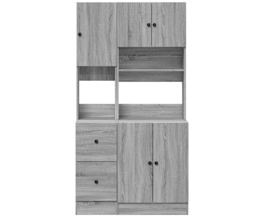 Mueble de cocina madera de ingeniería gris Sonoma 95x50x180 cm