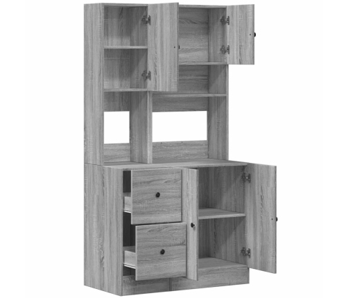 Mueble de cocina madera de ingeniería gris Sonoma 95x50x180 cm