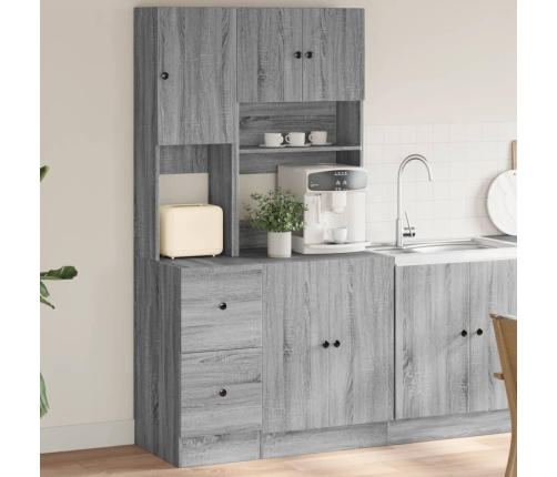 Mueble de cocina madera de ingeniería gris Sonoma 95x50x180 cm