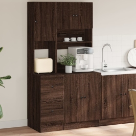 Mueble de cocina madera ingeniería marrón roble 95x50x180 cm