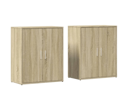 Aparador de madera de ingeniería 2 uds roble Sonoma 60x31x70 cm