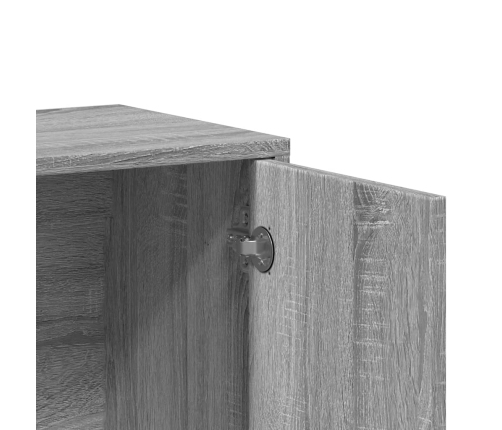 Aparador de madera de ingeniería 2 uds gris Sonoma 60x31x70 cm