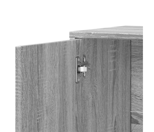 Aparador de madera de ingeniería 2 uds gris Sonoma 60x31x70 cm