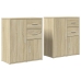 Aparador de madera de ingeniería 2 uds roble Sonoma 60x31x70 cm