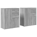 Aparador de madera de ingeniería 2 uds gris Sonoma 60x31x70 cm