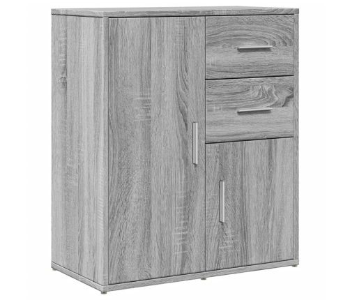 Aparador de madera de ingeniería 2 uds gris Sonoma 60x31x70 cm