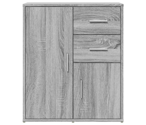 Aparador de madera de ingeniería 2 uds gris Sonoma 60x31x70 cm