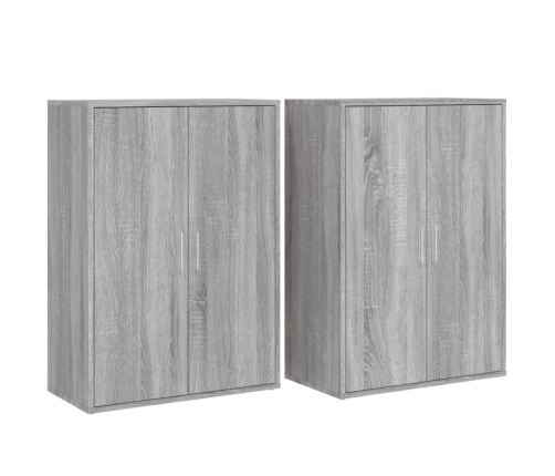 Aparadores 2 uds madera de ingeniería gris Sonoma 60x31x84 cm