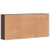 Aparadores 3 uds madera de ingeniería marrón roble 60x31x84 cm