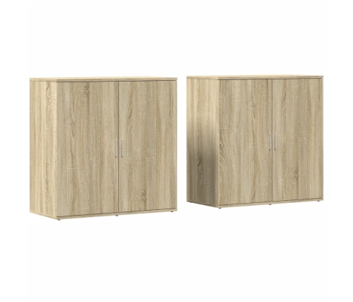 Aparadores 2 uds madera de ingeniería roble Sonoma 79x38x80 cm