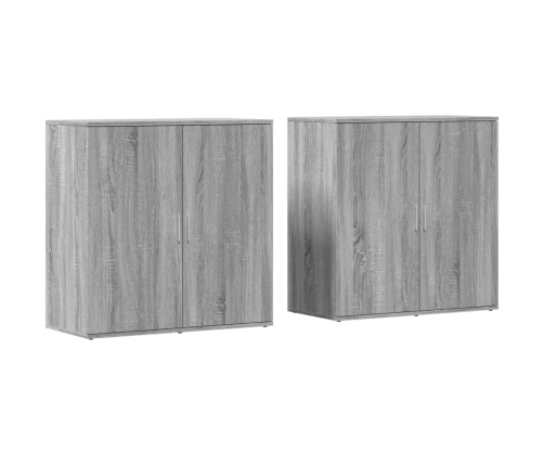 Aparadores 2 uds madera de ingeniería gris Sonoma 79x38x80 cm