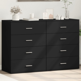 Aparadores 2 uds madera de ingeniería negro 60x39x80 cm