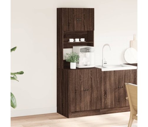 Mueble de cocina madera ingeniería marrón roble 60x50x180 cm