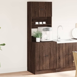 Mueble de cocina madera ingeniería marrón roble 60x50x180 cm