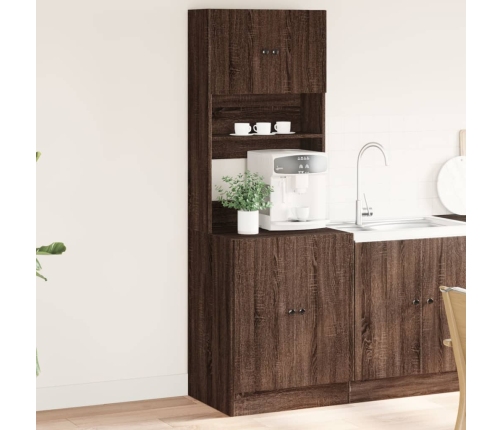 Mueble de cocina madera ingeniería marrón roble 60x50x180 cm