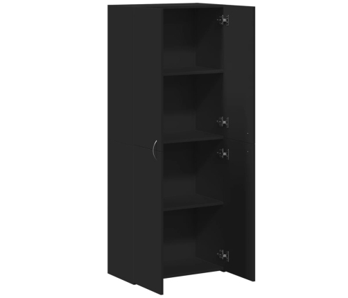 Armario archivador madera de ingeniería negro 60x32x153 cm