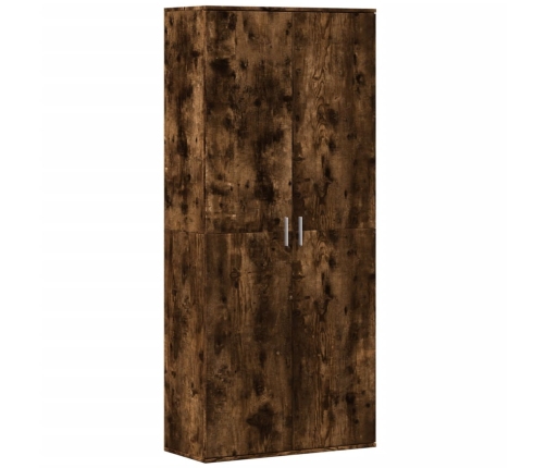 Aparador alto madera de ingeniería roble ahumado 80x35x180 cm