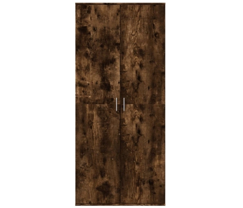 Aparador alto madera de ingeniería roble ahumado 80x35x180 cm