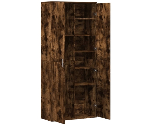 Aparador alto madera de ingeniería roble ahumado 80x35x180 cm