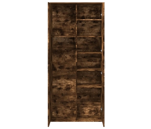 Aparador alto madera de ingeniería roble ahumado 80x35x180 cm