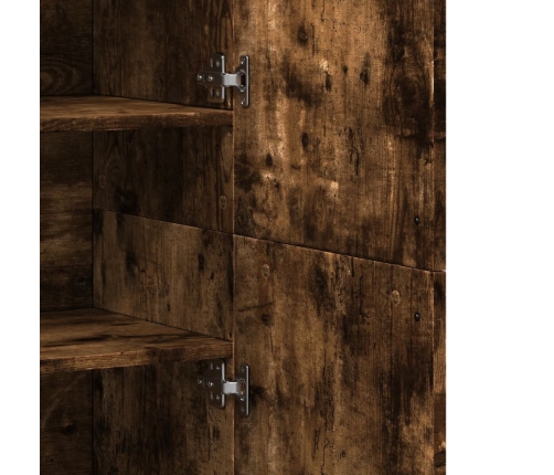 Aparador alto madera de ingeniería roble ahumado 80x35x180 cm