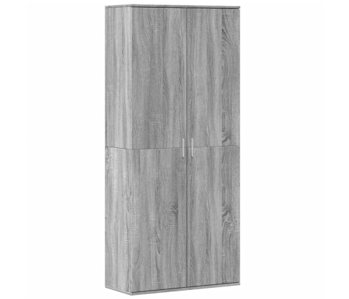 Aparador alto madera de ingeniería gris Sonoma 80x35x180 cm