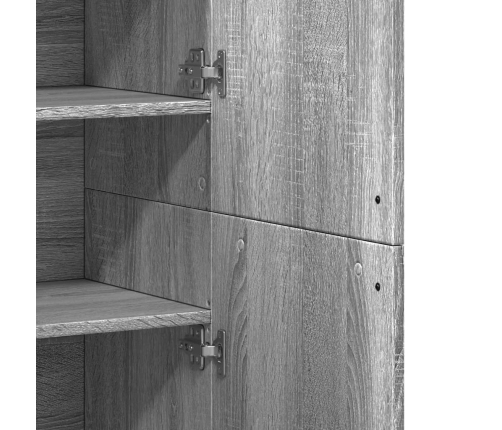 Aparador alto madera de ingeniería gris Sonoma 80x35x180 cm