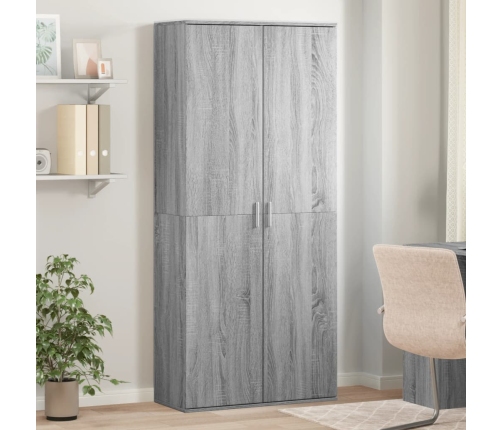 Aparador alto madera de ingeniería gris Sonoma 80x35x180 cm