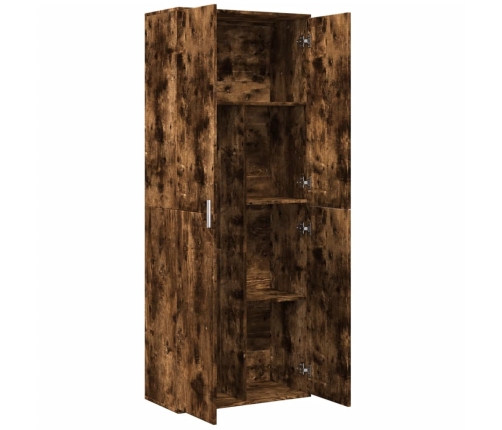 Aparador alto madera de ingeniería roble ahumado 70x35x180 cm