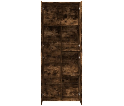 Aparador alto madera de ingeniería roble ahumado 70x35x180 cm