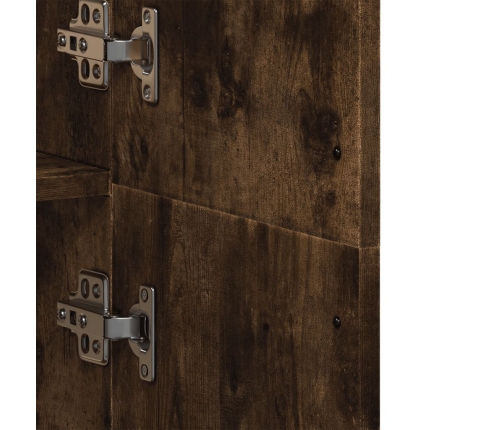 Aparador alto madera de ingeniería roble ahumado 70x35x180 cm