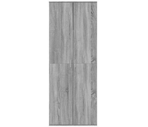 Aparador alto madera de ingeniería gris Sonoma 70x35x180 cm