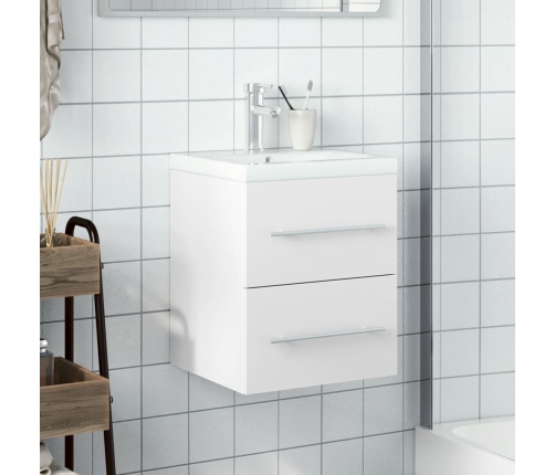 Mueble de baño con lavabo integrado blanco