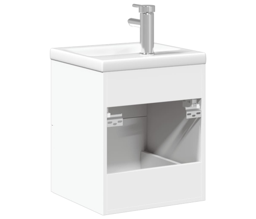 Mueble de baño con lavabo integrado blanco