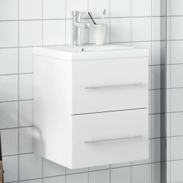 Mueble de baño con lavabo integrado blanco